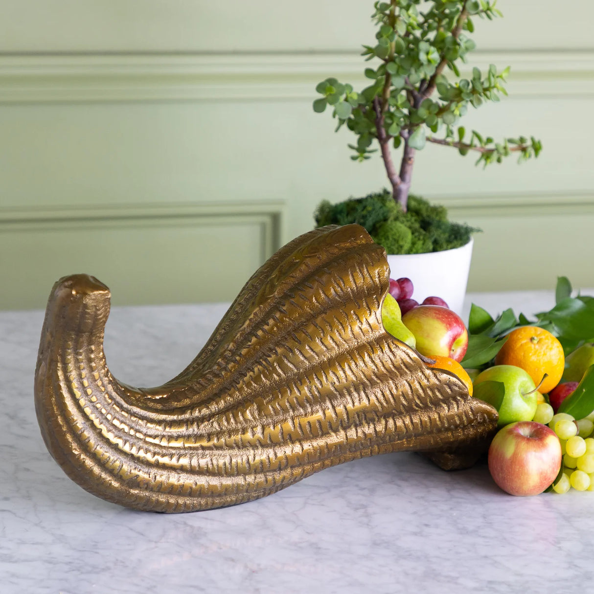 Gold Aluminum Harvest Cornucopia