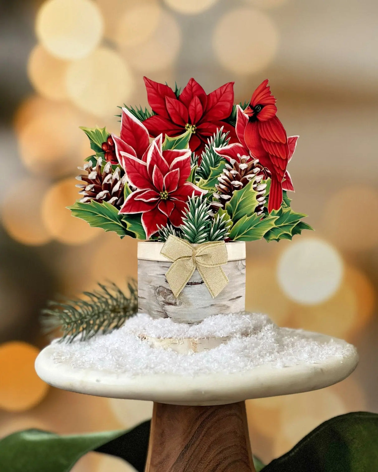 Mini Birch Poinsettia Pop-Up Card | FreshCut Paper