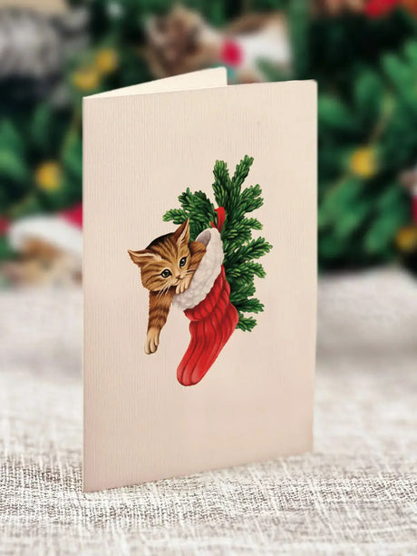 Mini Meowy Christmas Tree Pop-Up Card | FreshCut Paper