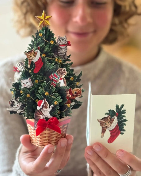 Mini Meowy Christmas Tree Pop-Up Card | FreshCut Paper