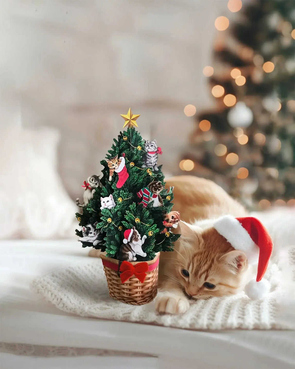 Mini Meowy Christmas Tree Pop-Up Card | FreshCut Paper