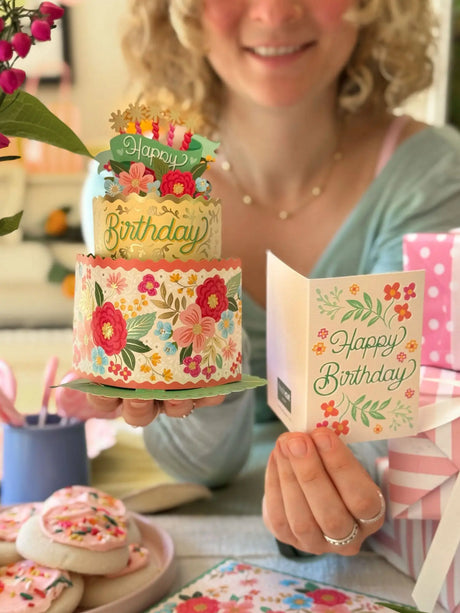 Mini Blooming Birthday Cake Pop-Up Card | FreshCut Paper