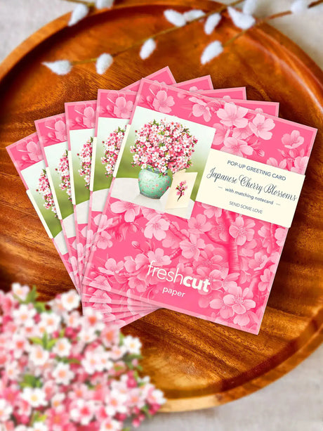 Mini Japanese Cherry Blossoms Pop-Up Card | FreshCut Paper