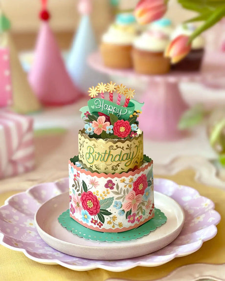 Mini Blooming Birthday Cake Pop-Up Card | FreshCut Paper
