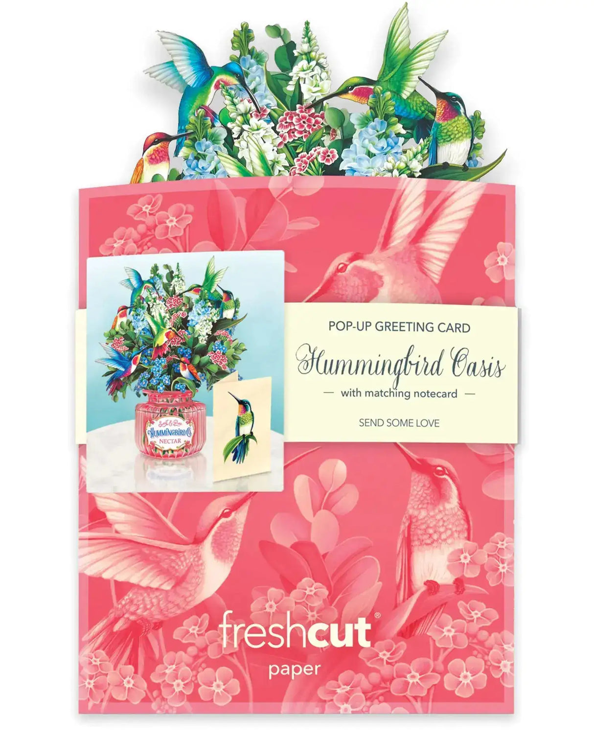 Mini Hummingbird Oasis Pop-Up Card | FreshCut Paper