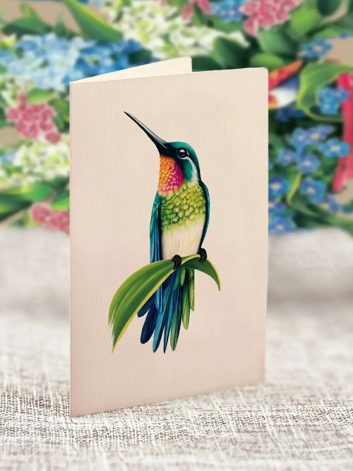 Mini Hummingbird Oasis Pop-Up Card | FreshCut Paper