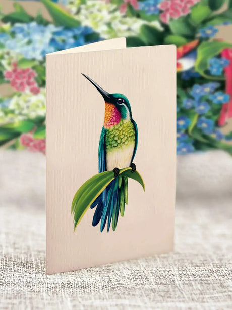 Mini Hummingbird Oasis Pop-Up Card | FreshCut Paper
