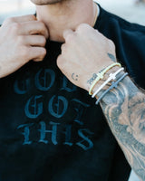 Golden Slate Infinity Cross Silicone Bracelet Set