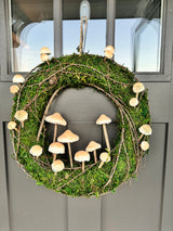 Twig & Moss Wreath with Foam Mushrooms