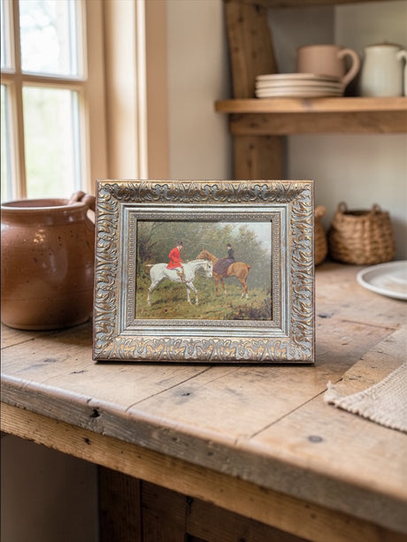 Framed Equestrian Horse Riding Scene Wall Art