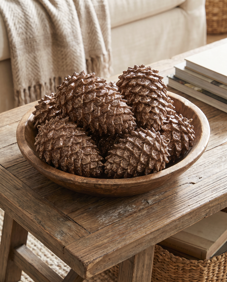 Brown Glitter Resin Pinecone