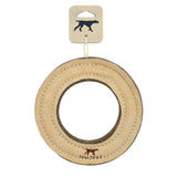 Natural Leather & Wool Ring Dog Toy