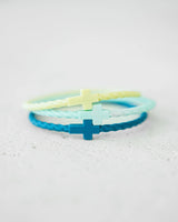 Salt & Surf Infinity Cross Silicone Bracelet Set