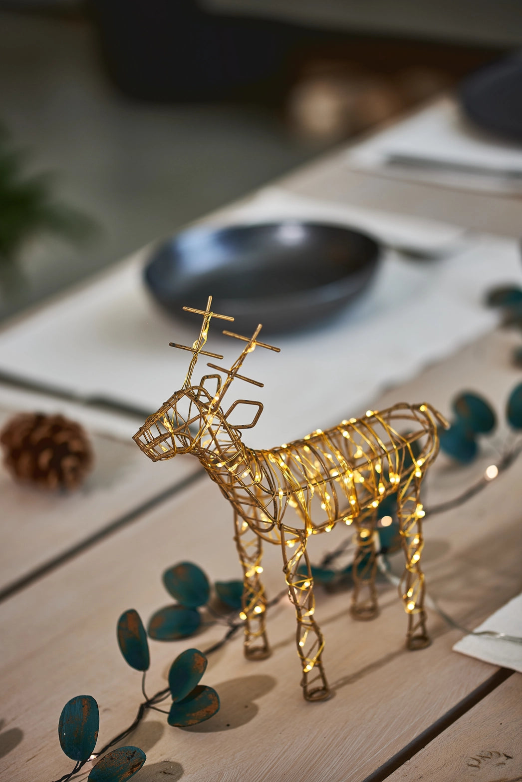 Gold Reindeer LED Light Figurine