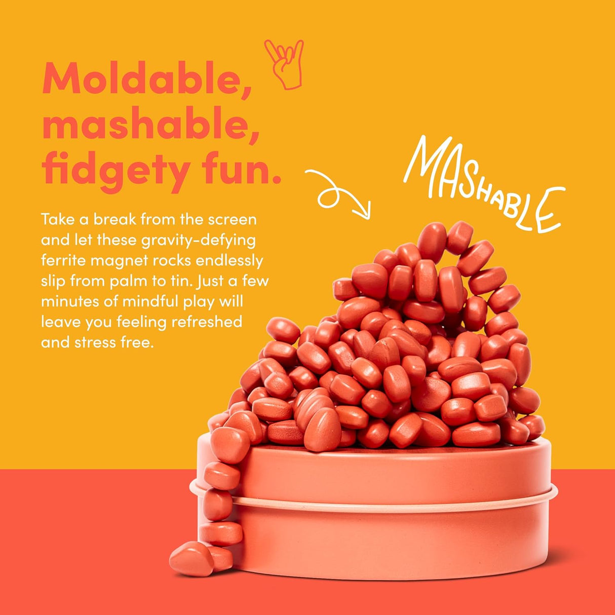 Coral Orange Crags Magnetic Fidget Putty | Speks