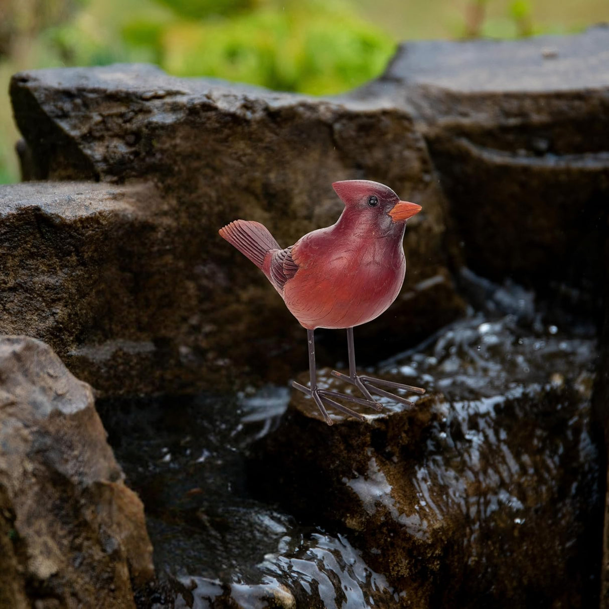 Red Cardinal Resin Bird Figurine