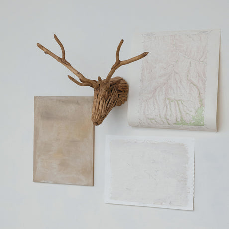 Teakwood Root Deer Head Wall Art
