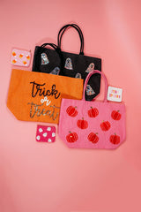 Halloween Sequin Jute Tote Bag | 2 Styles