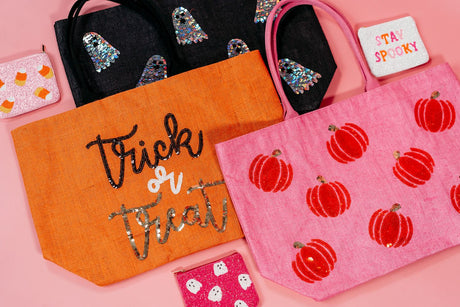 Halloween Sequin Jute Tote Bag | 2 Styles