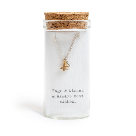 Message in a Bottle Necklace with Quote Card in Glass Vial