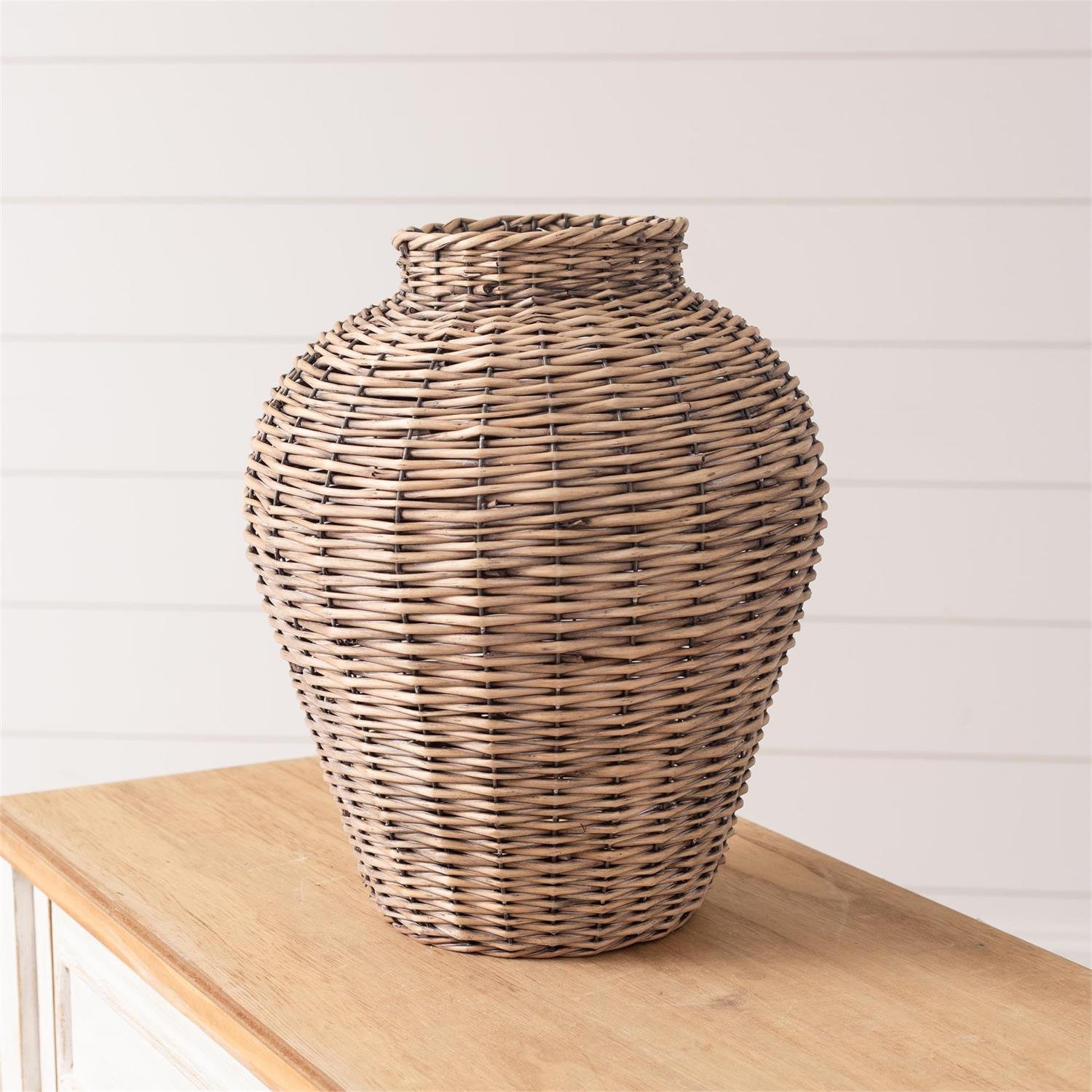 Handwoven Wicker Willow Vase - Thumbnail 3