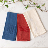 Patriotic Embroidered Stonewashed Tea Towels Set