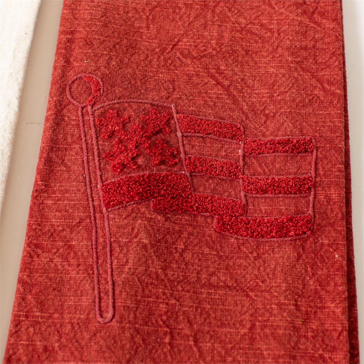 Patriotic Embroidered Stonewashed Tea Towels Set