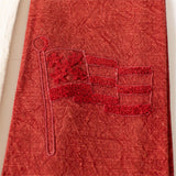 Patriotic Embroidered Stonewashed Tea Towels Set