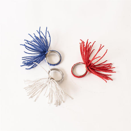 Beaded Americana Fireworks Napkin Ring