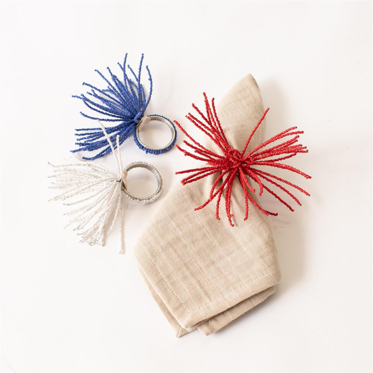 Beaded Americana Fireworks Napkin Ring