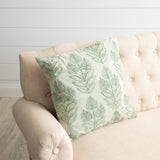 Stonewashed Sage Green Spring Leaves Pillow