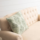 Stonewashed Sage Green Spring Leaves Pillow