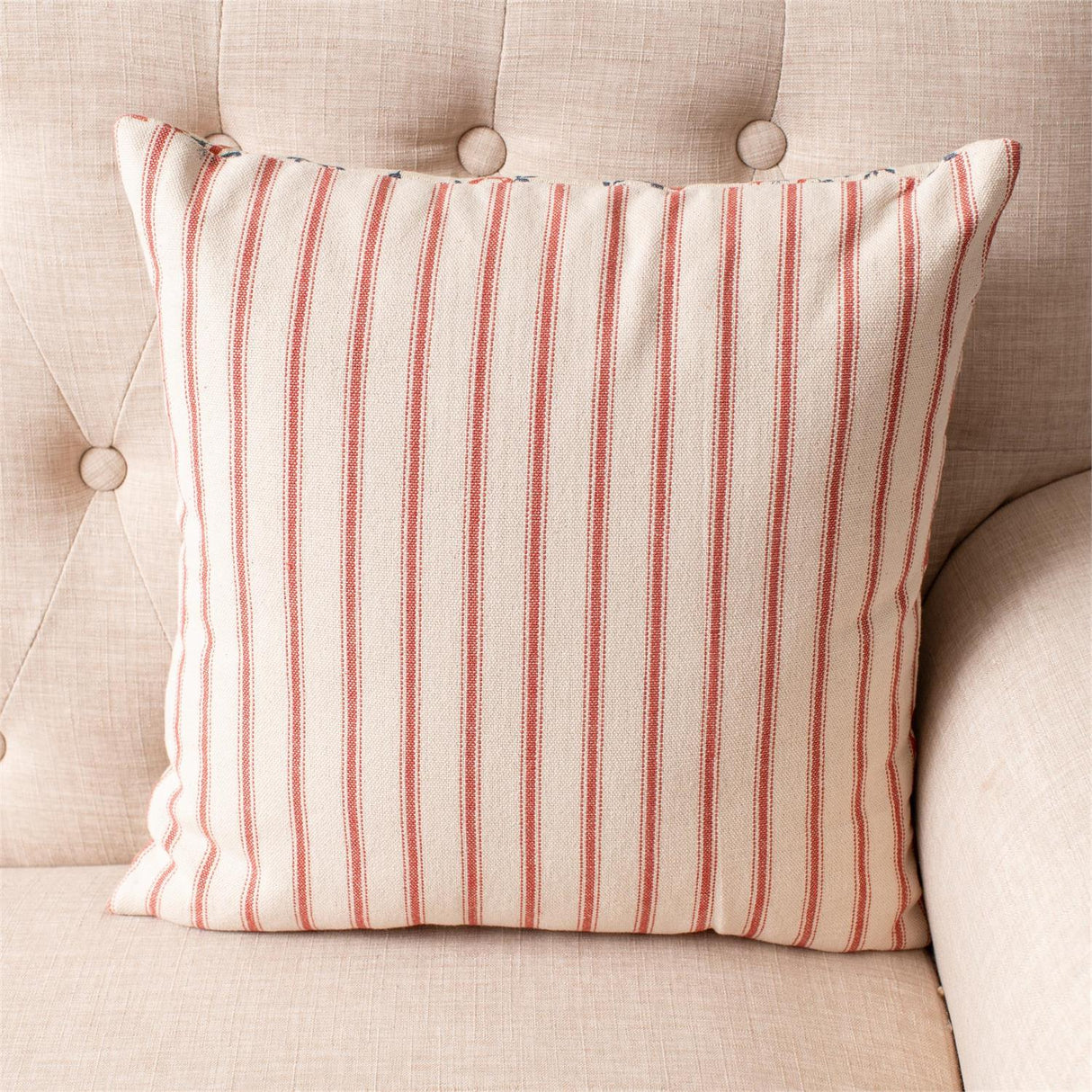 Red & Blue Paisley Floral Pillow