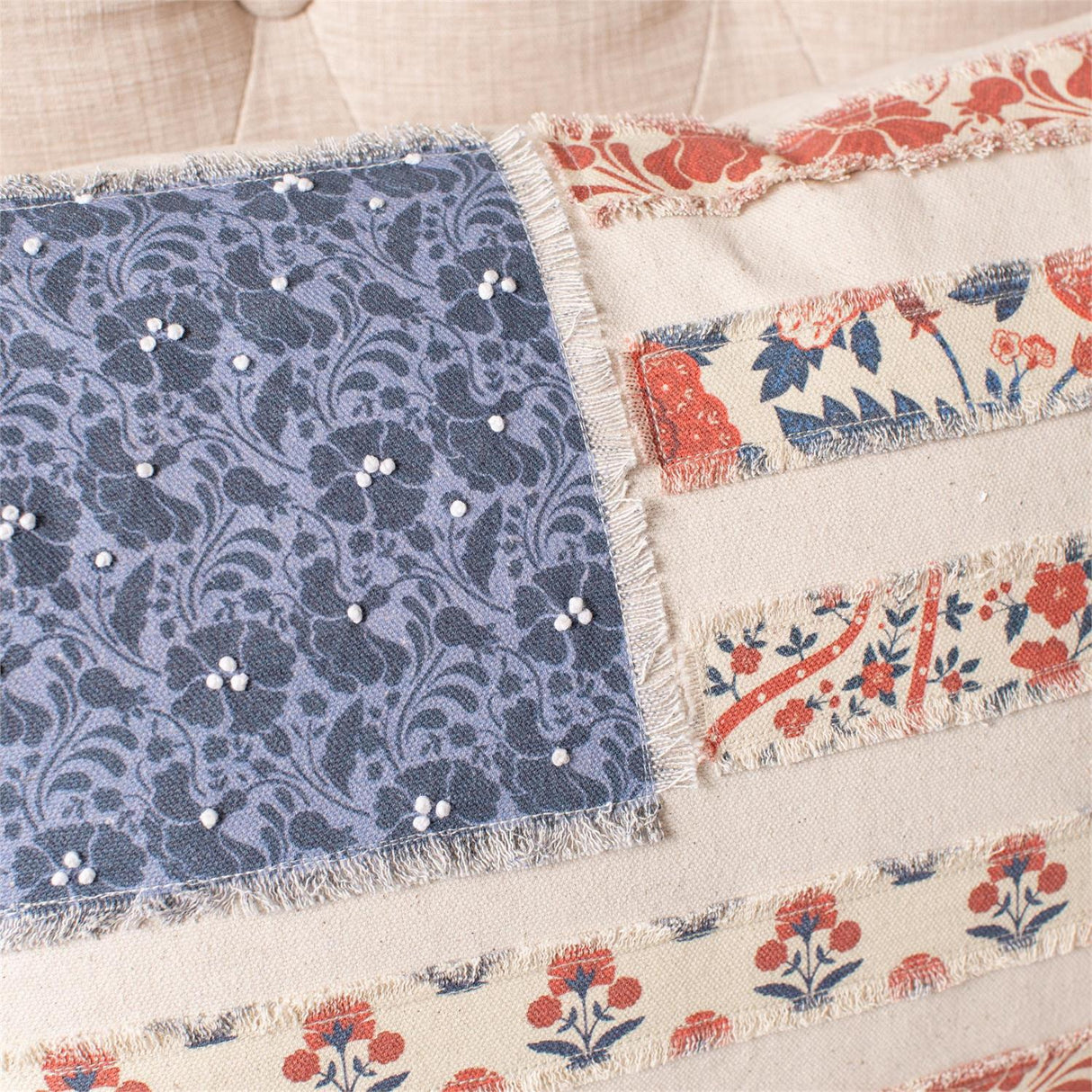 Patchwork American Flag Lumbar Pillow