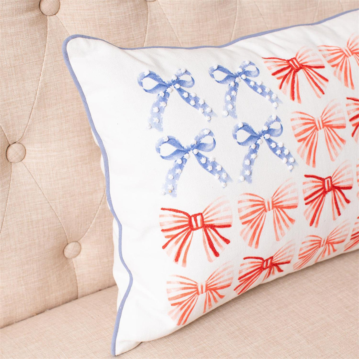 Liberty Ribbons & Bows Lumbar Pillow