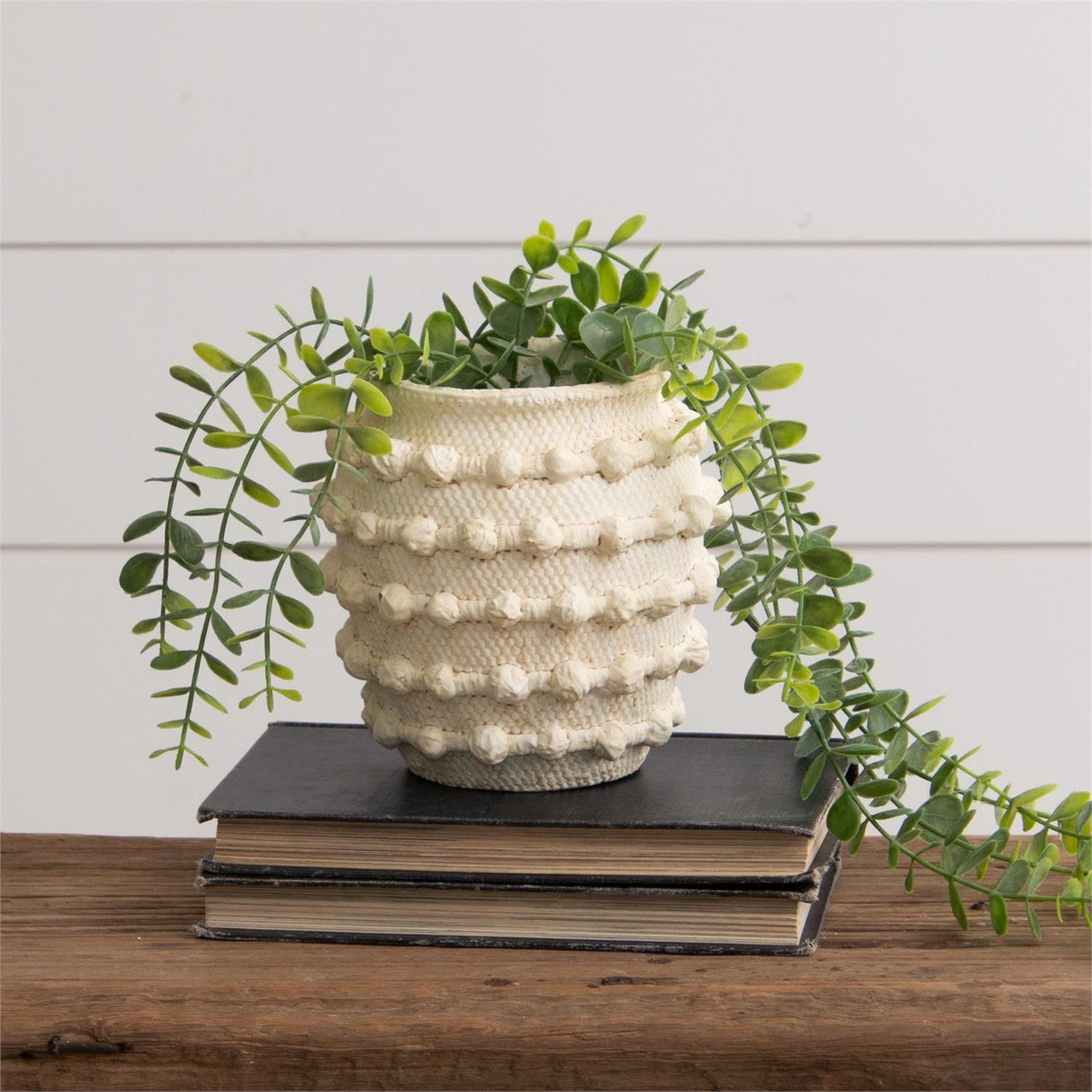 Ivory Textured Knot Cement Vase