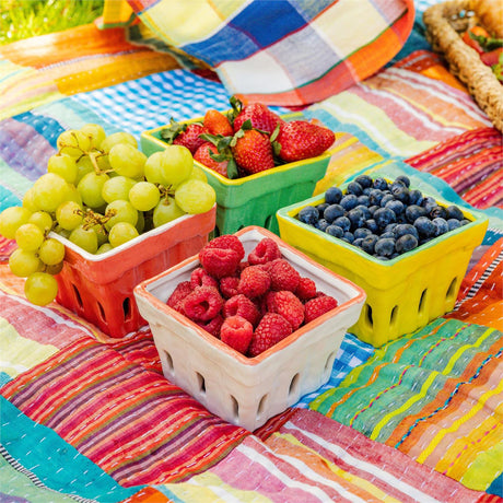 Ceramic Berry Basket Bowl