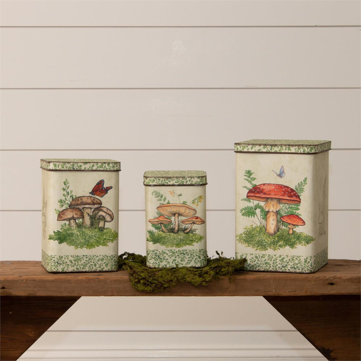 Nesting Mushroom Forest Metal Tin Containers