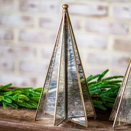 Antique Brass Mirrored Christmas Tree