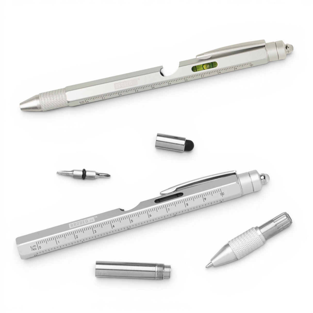 9 in 1 multi tool pen with screwdriver level ruler stylus and light