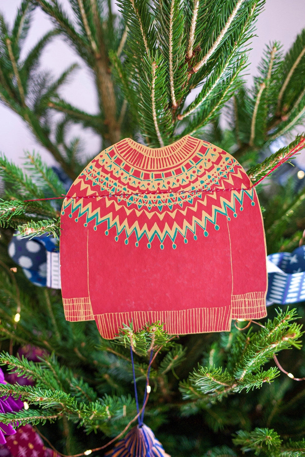Christmas Sweaters Sewn Paper Garland | East End Press