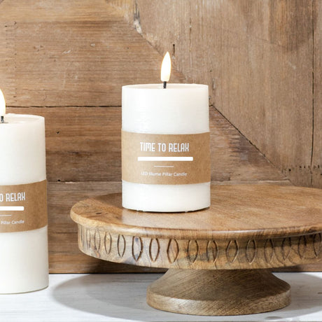 Flameless LED Ivory Pillar Candle