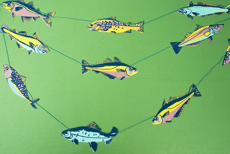 Hand-Sewn Fishes Paper Garland | East End Press