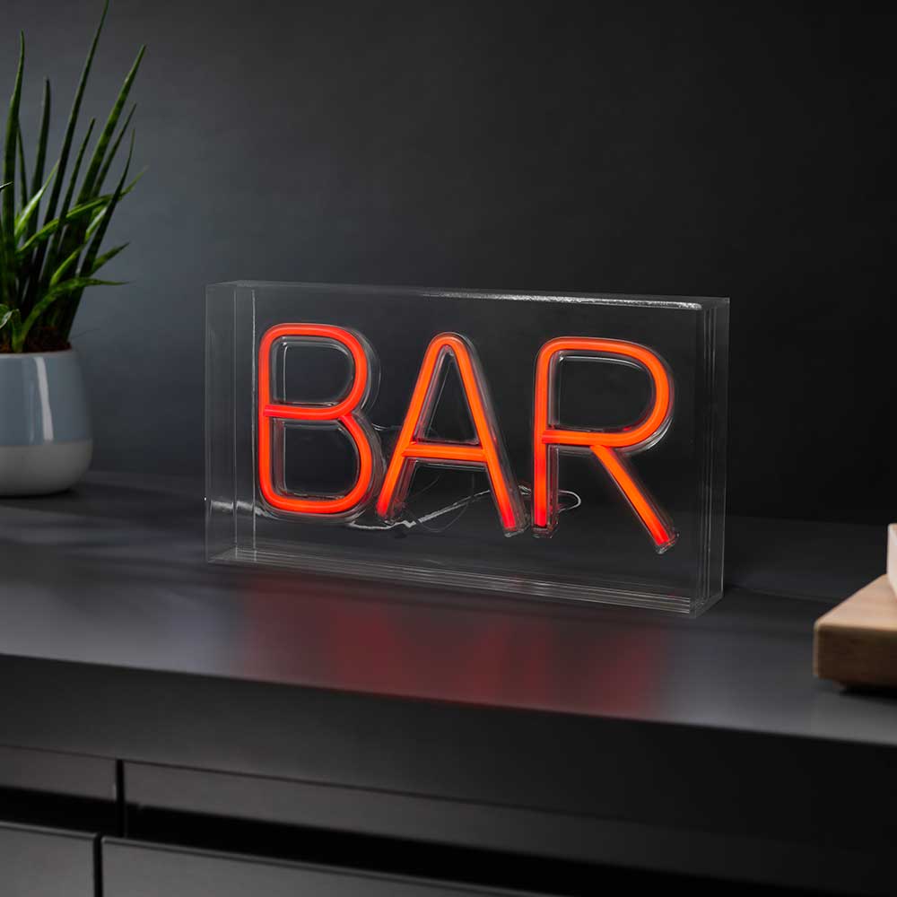 BAR Red LED Faux Neon Light with USB Cord