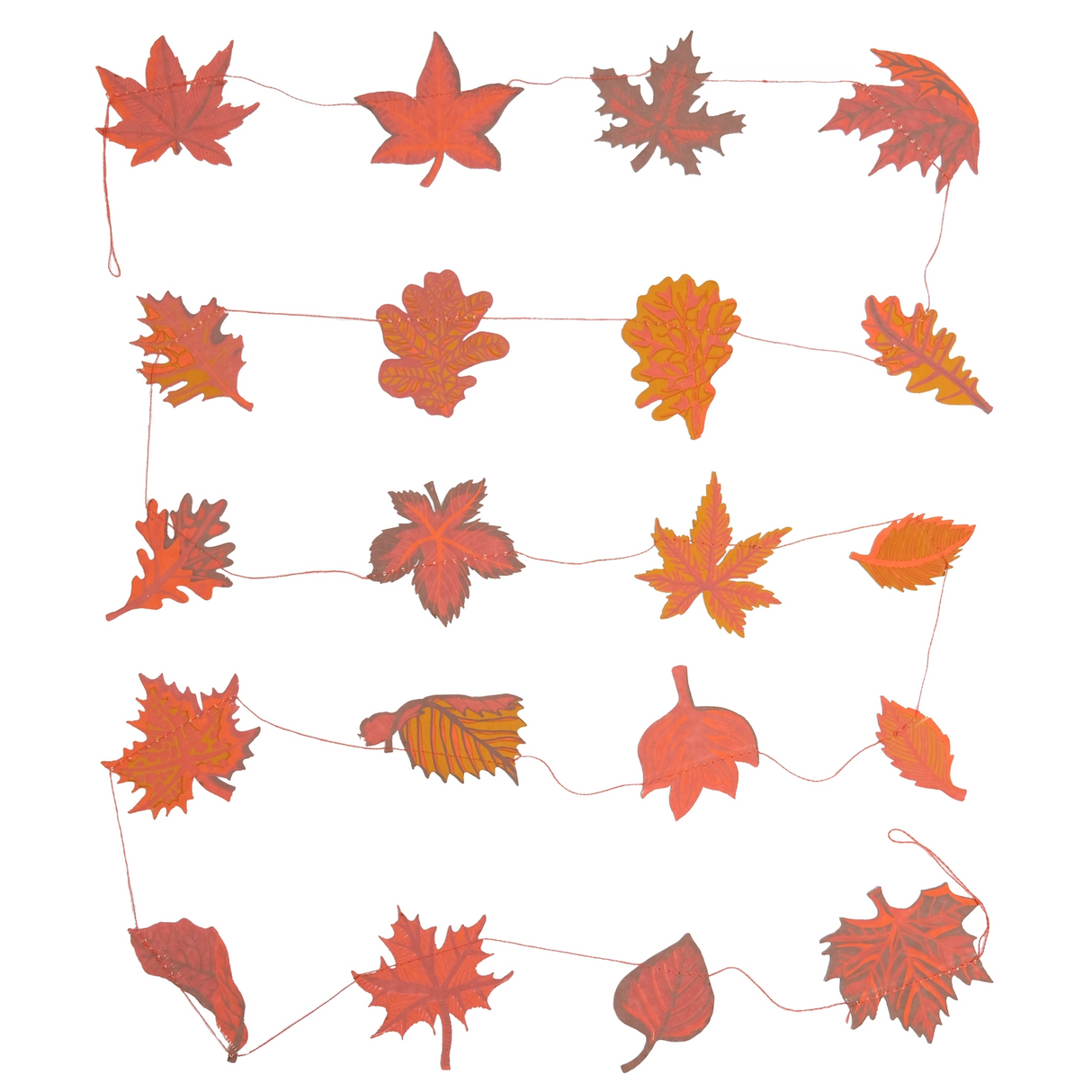 Autumn Leaves Sewn Paper Garland | East End Press