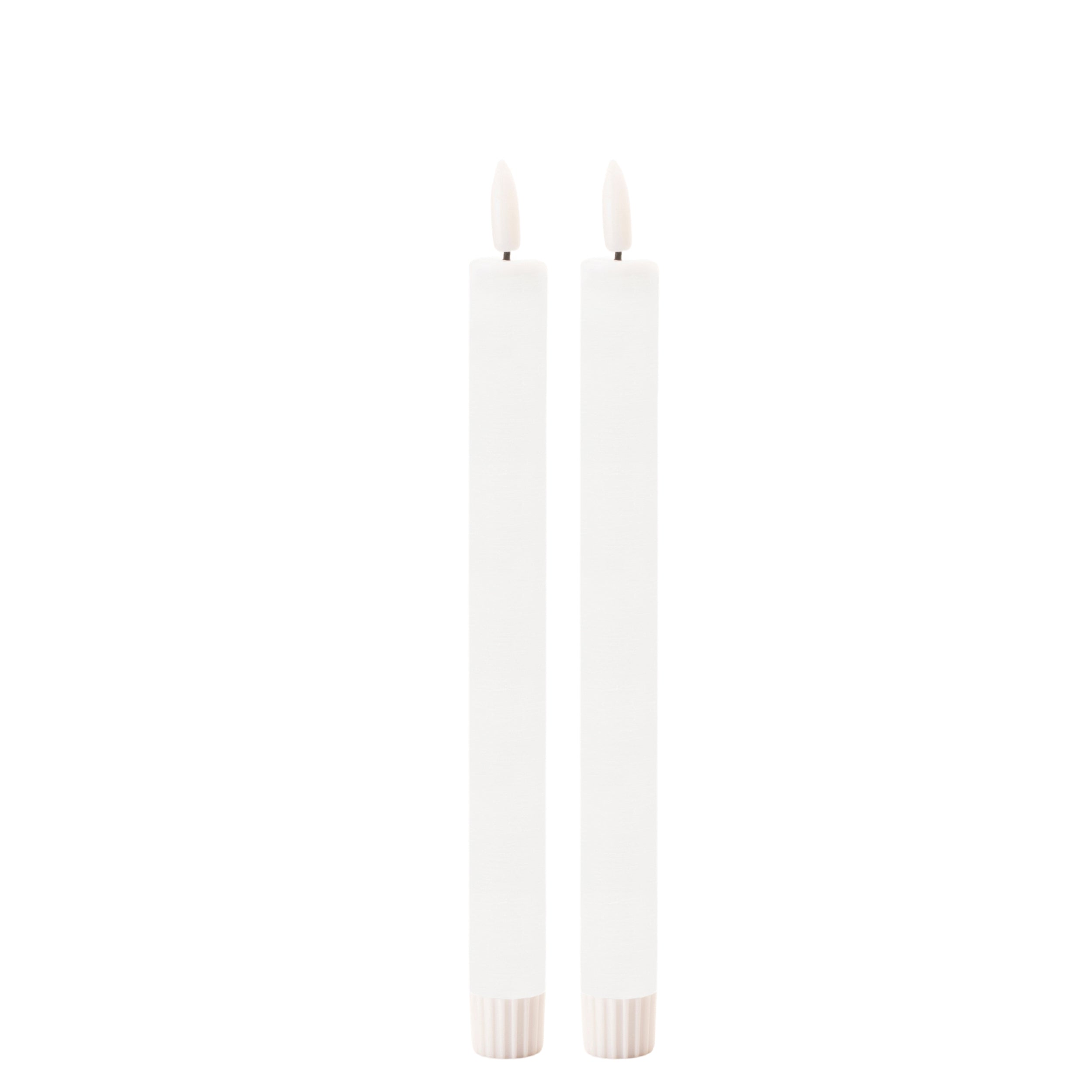 White 3D Flameless Taper Candles - Thumbnail 3