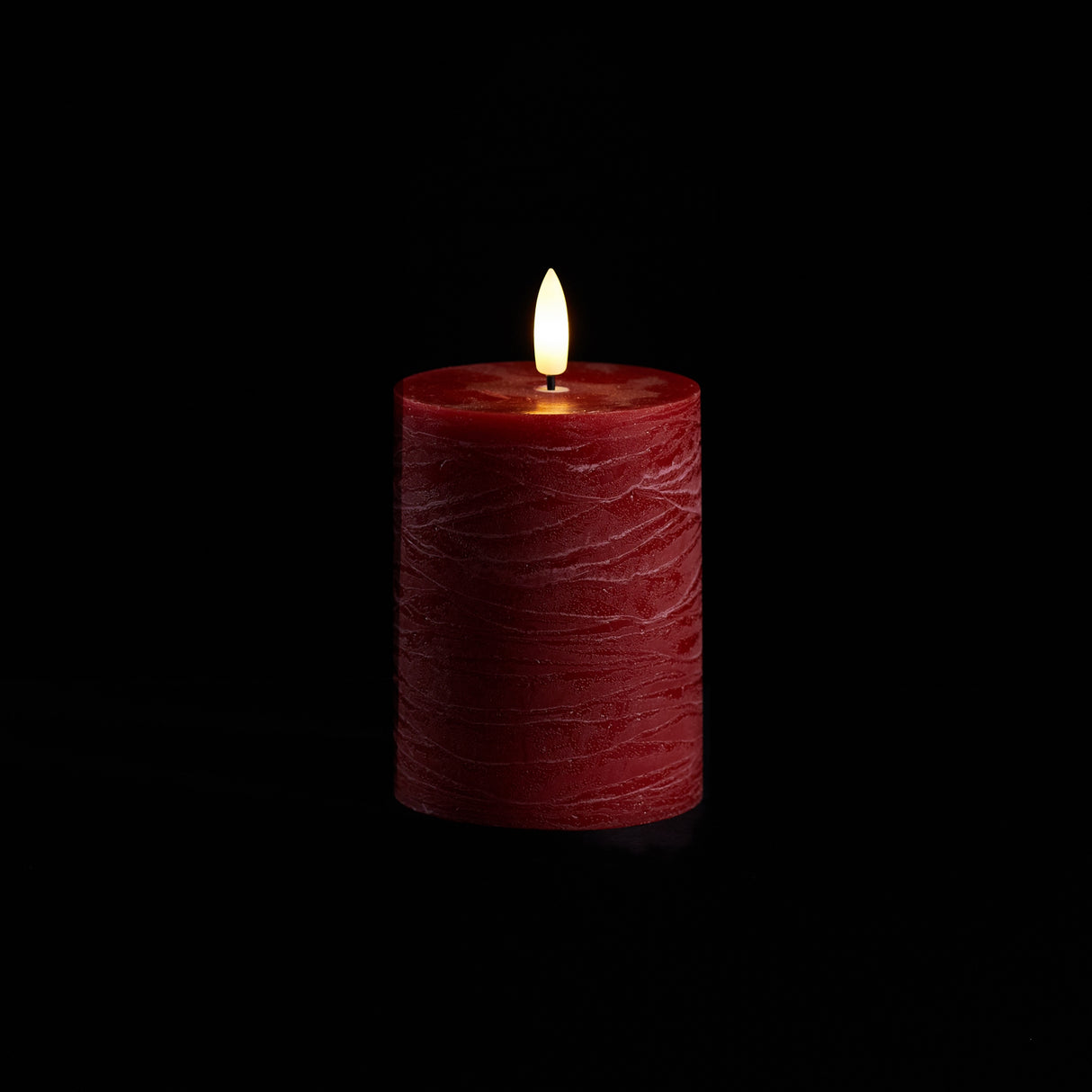 Red Wax 3D Flameless Pillar Candles