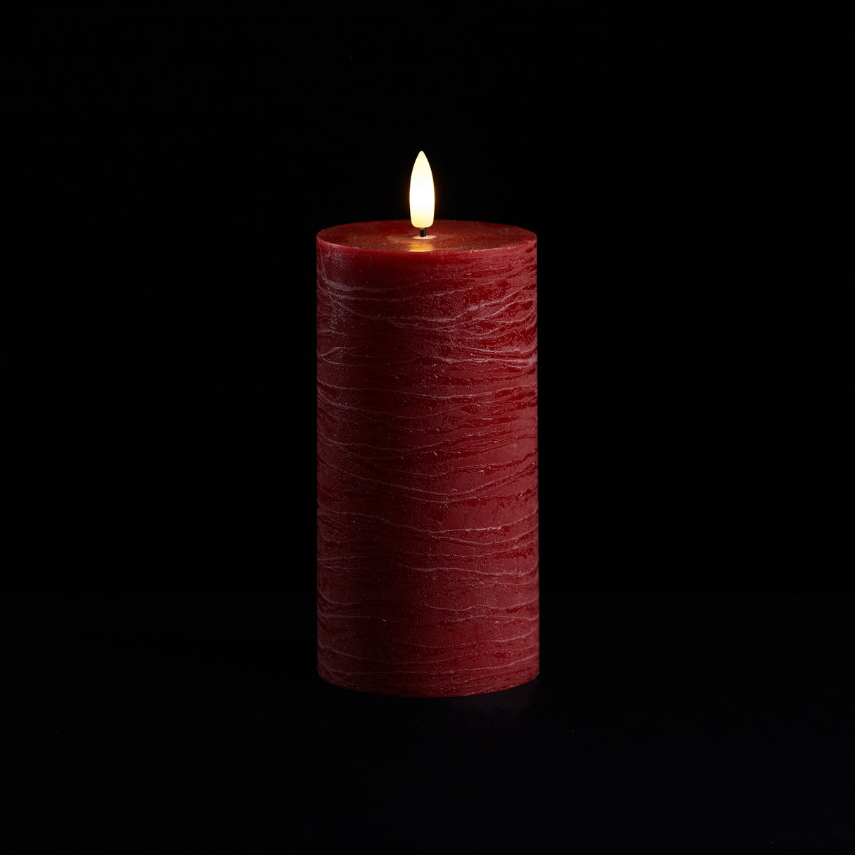 Red Wax 3D Flameless Pillar Candles