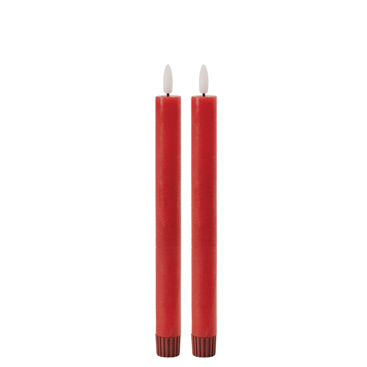 Red 3D Flameless Taper Candles (Set of 2)