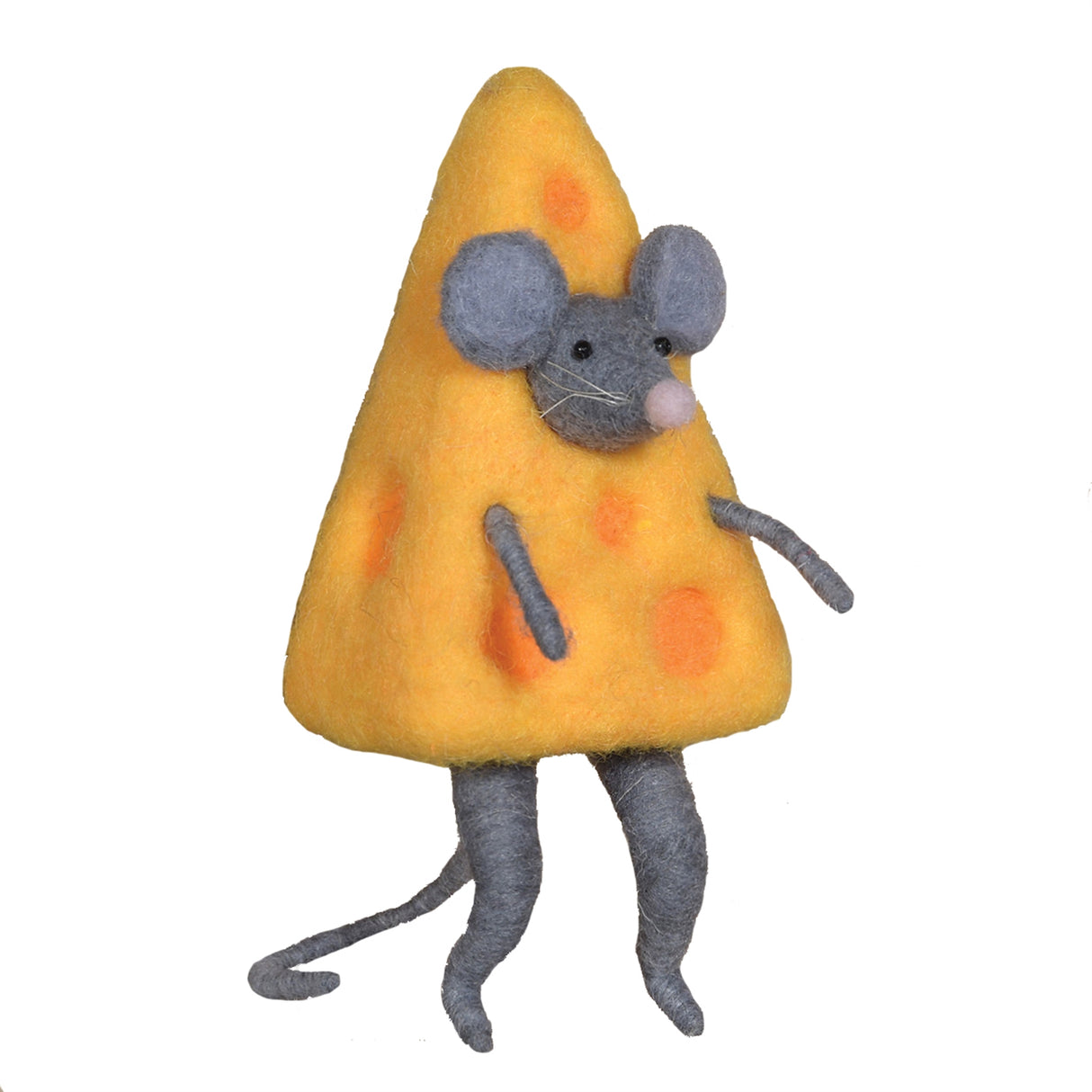 wool felt cheese mouse ornament